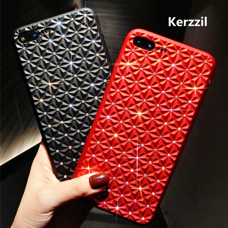 Kerzzil Роскошные блестящее со стразами чехол для iPhone 7 6 S плюс мягкий силиконовый