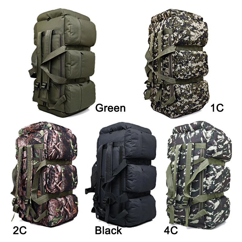  90L Large Capacity Outdoor Hiking Backpack Military Tactical Pack Camouflage Luggage Bag Camping Te