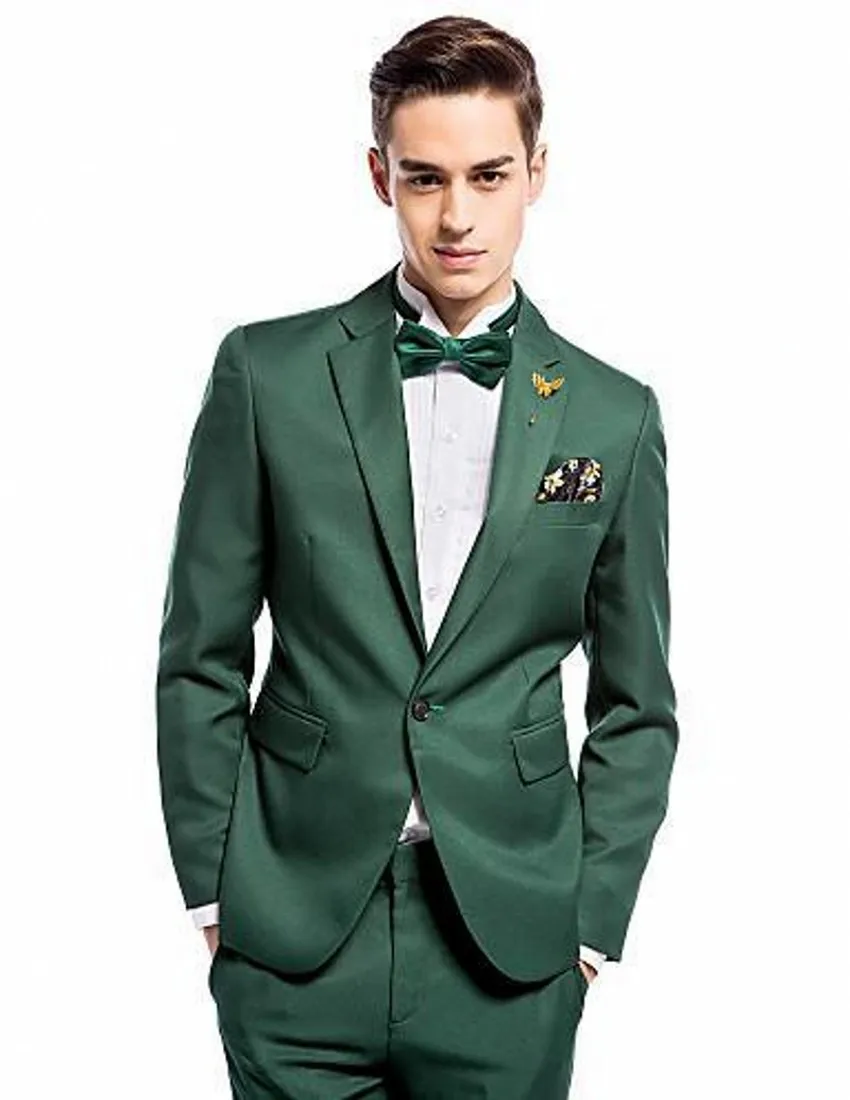 font b Custom b font font b Made b font Dark Green Groom Tuxedos Slim