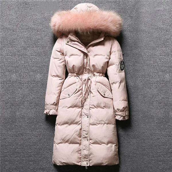 Женские парки, зимний пуховик, длинное пальто, плотная теплая верхняя одежда с капюшоном, тонкий большой размер, высокое качество, Женские базовые пальто AA467 - Цвет: Pink 1
