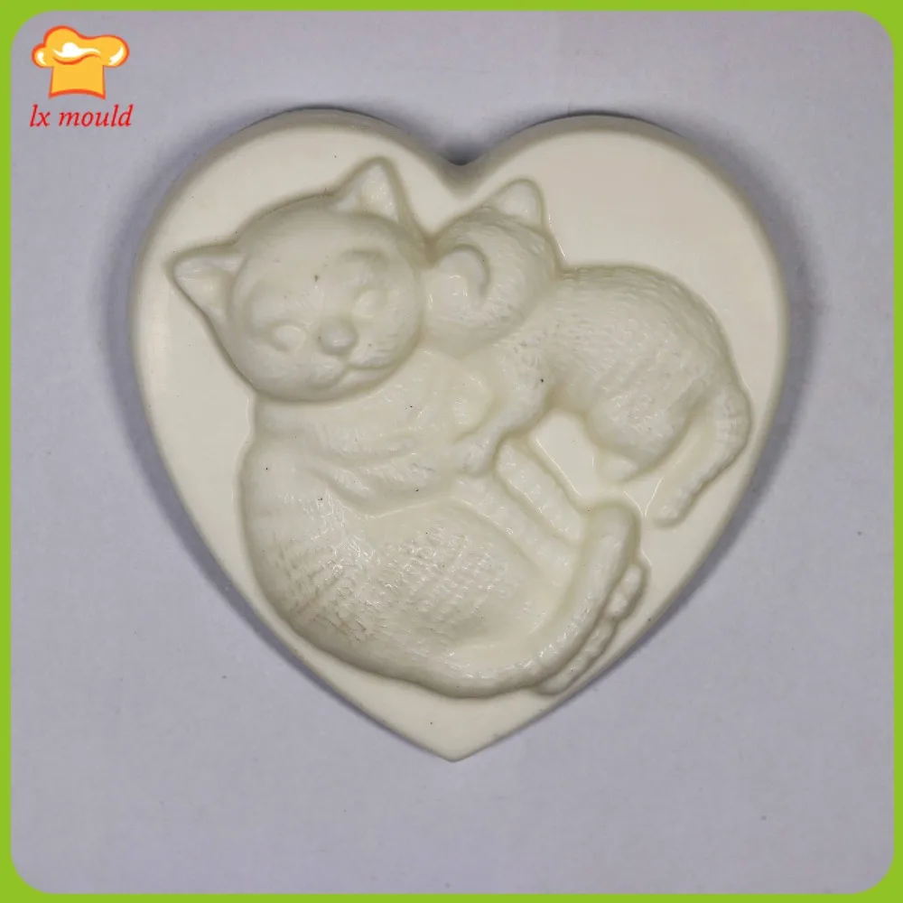 2017LX MOLD Cat and kitten diy hand soap mold soap making tool silicone