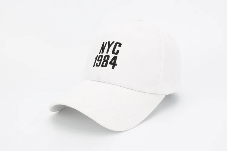 UNIKEVOW Модные женские и мужские летние весенние Кепки из хлопка NYC Твердые взрослые бейсболки хип хоп шляпы Snapback cap - Цвет: White