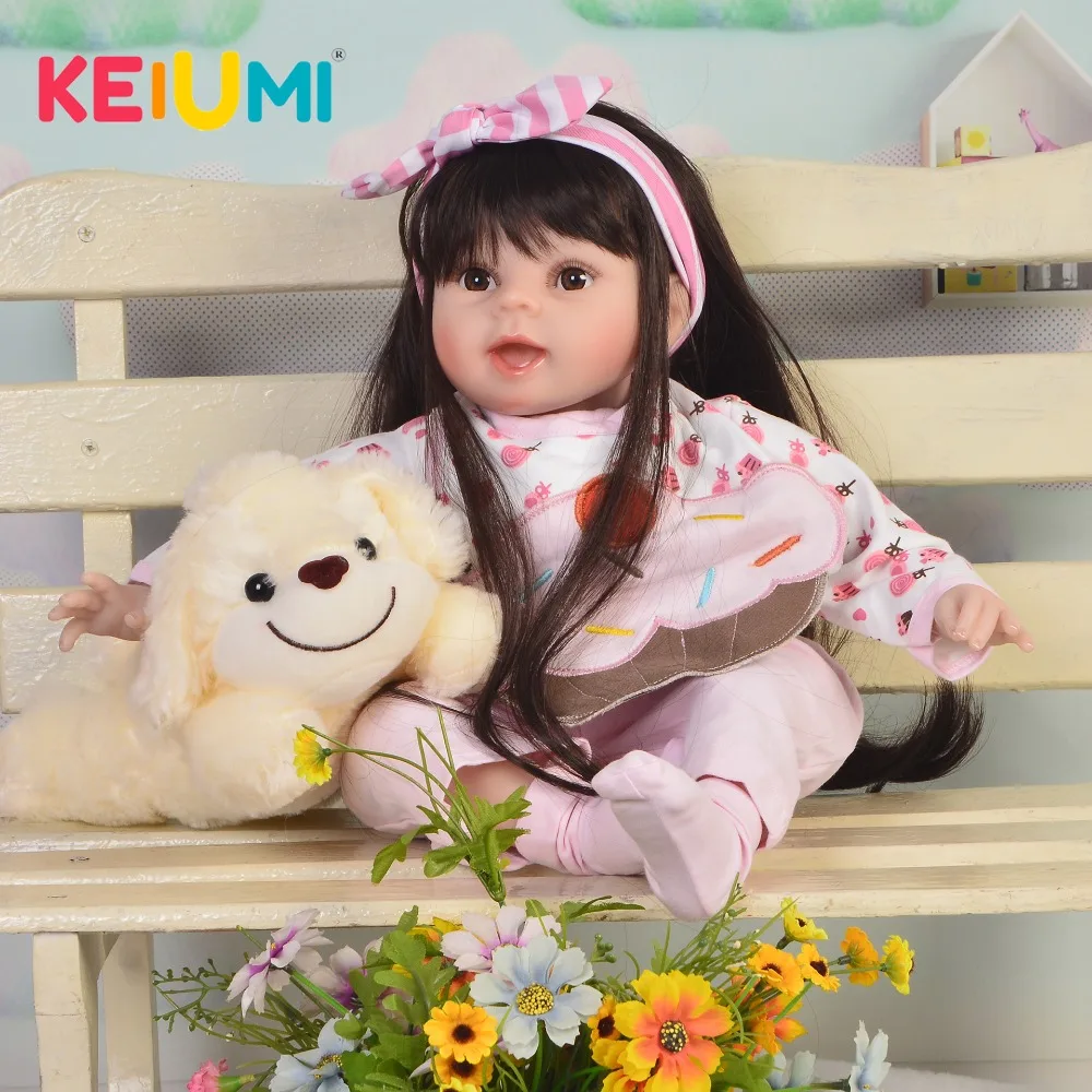 KEIUMI 22 ''жив мягкий силиконовый винил возрождается куклы девушка 55 см реальный как принцесса Младенцы игрушки куклы для для девочек