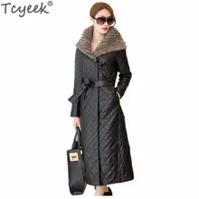 Tcyeek Новая модная зимняя теплая куртка из искусственной кожи женская кожаная куртка черный плюс размер 4XL 5XL верхняя одежда зимние куртки
