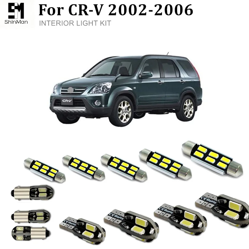 Shinman 7pcs X Error Free Led Interior Light Kit Package For Honda Crv Cr V Accessories 2002 2006