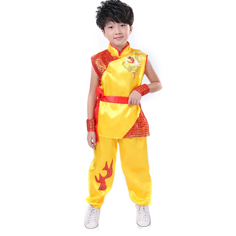 Children Clothing Classic Chinese Kung Fu Martial Arts Kids Christmas Costumes Dragon Printing Boy Clothes Sets | Тематическая