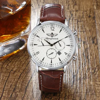 

Calendar Brand Leisure Watches Men Luxury Fashion Clock Leather Strap Watch Quartz Male Wristwatches Relogio Masculino T-82