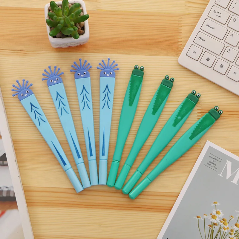

1pc Creative Cartoon Animal Gel Pen 0.5mm Black Ink Alligator Peacock Plastic Cute Pens Kawaii School Supplies