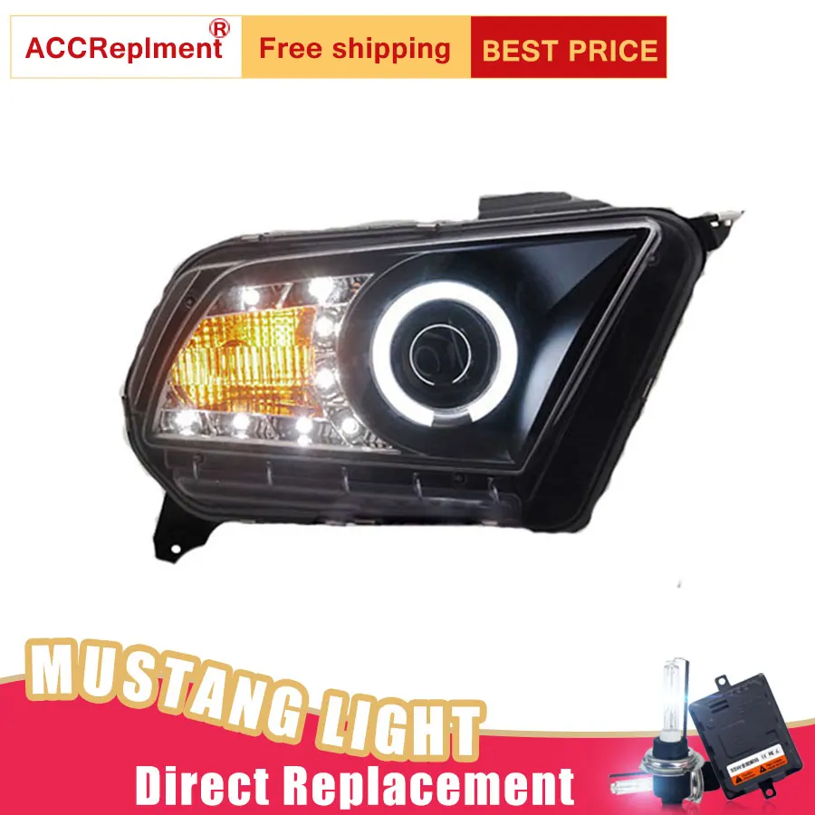 2 шт. светодиодный фары для Ford Mustang 2010-2012 Автомобильные ангельские глазки комплект