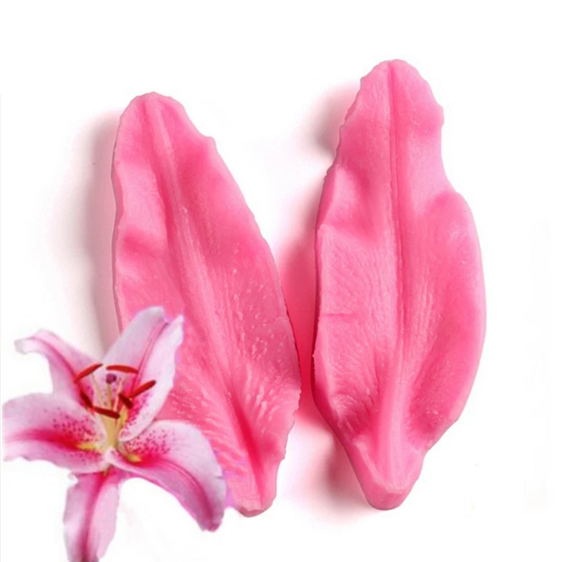 

Lily Petal Silicone Molds for Fondant Cake Cookies Moulds for Sugarcraft, Petal Flower Cutter Tools, DIY Lily9.4*3.5 cm