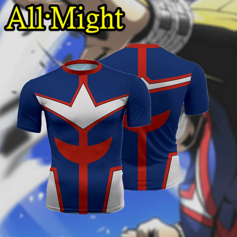 Мой герой Academy bakugou katsuki All Might косплей мультфильм с цифровым 3d рисунком футболка