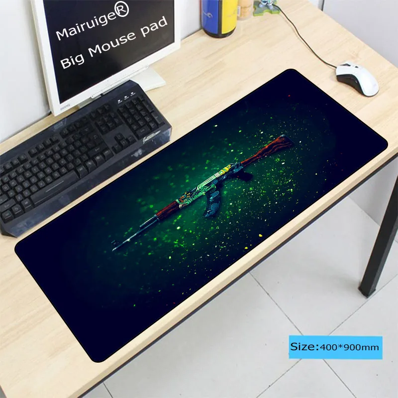 Mairuige Gun Large Gaming Mouse Pad Locking Edge Mousepad Speed/Control Mouse Mat For Anime CS GO L