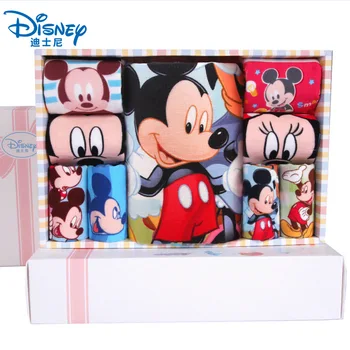 

Disney Cartoon Towel handkerchief saliva towel gift boxkids Minnie Mickey suit Boy Girl Soft Towel cotton