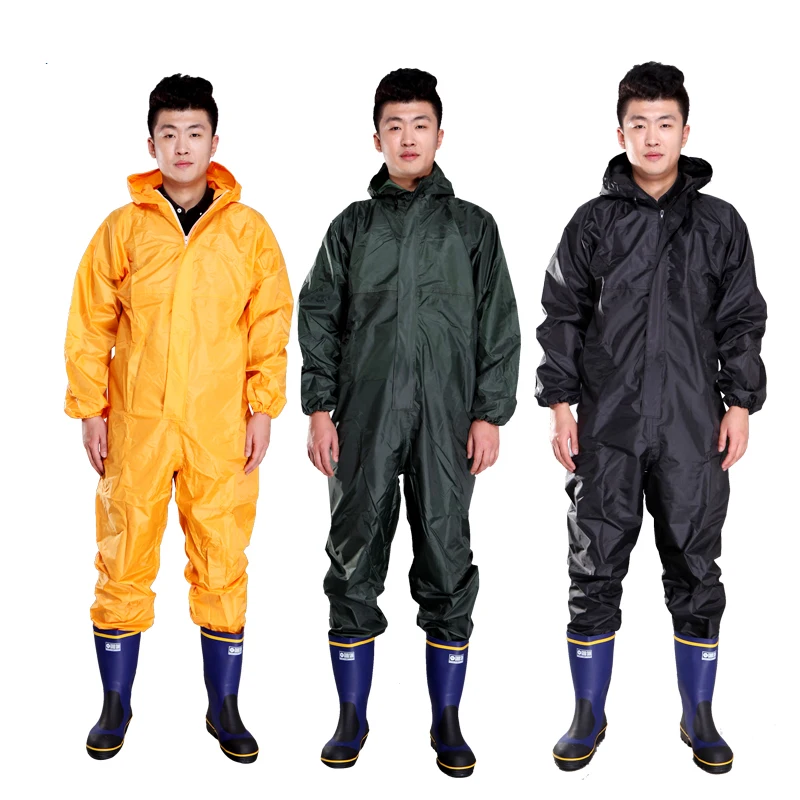 Мужские Водонепроницаемые комбинезоны с капюшоном, дождевые комбинезоны, рабочая одежда, пыленепроницаемый мужской дождевик, спецодежда, защитные костюмы M-XXXL