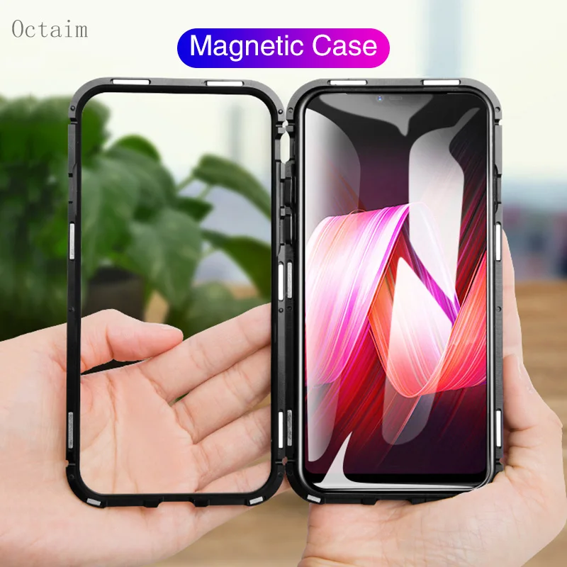 

Magnetic Adsorption Case For Xiaomi 8 Mi8 Cases Flip Bumper Clear Tempered Glass Back Cover For Xiaomi Mi 8 SE Explorer Coque
