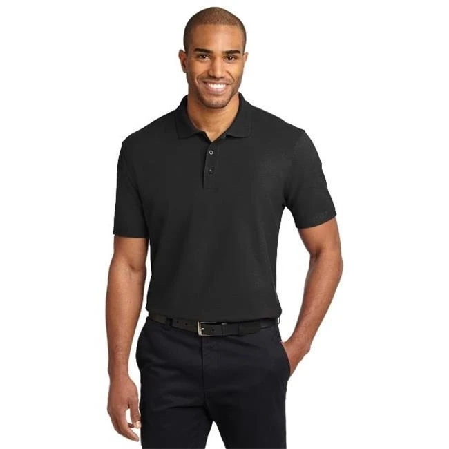 Port Authority TLK510 Mens Tall Stain-Resistant Polo Tees Black - 2XLT