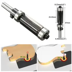 Флеш отделка фреза верхней и нижней подшипник 1 "H X 1/4'' хвостовик Деревообработка Инструмент