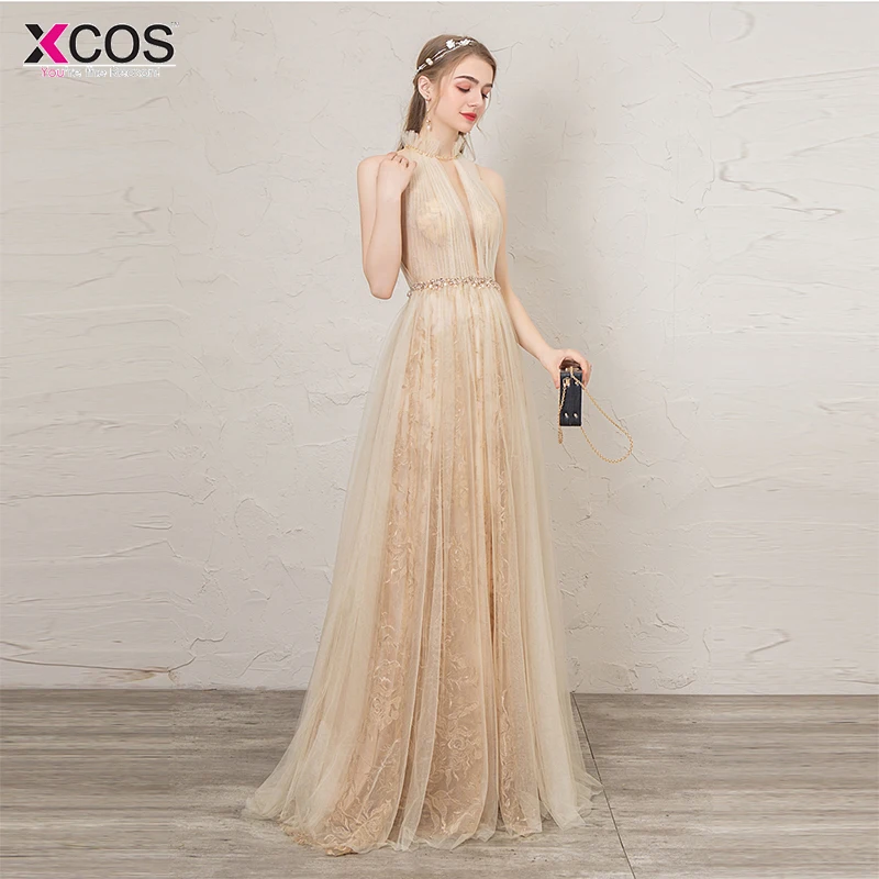 Vestido de festa шампанское прозрачные пикантные Длинные вечерние платья