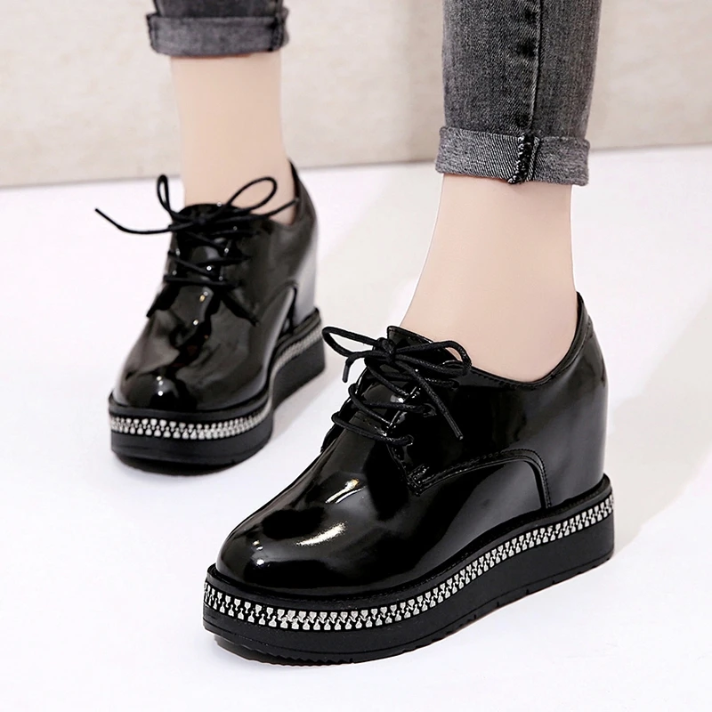 

Women Casual Shoes 2018 Woman Fashion Hidden Heel Lace Up Casual Shoes Spring Autumn Women's Heels Shoes
