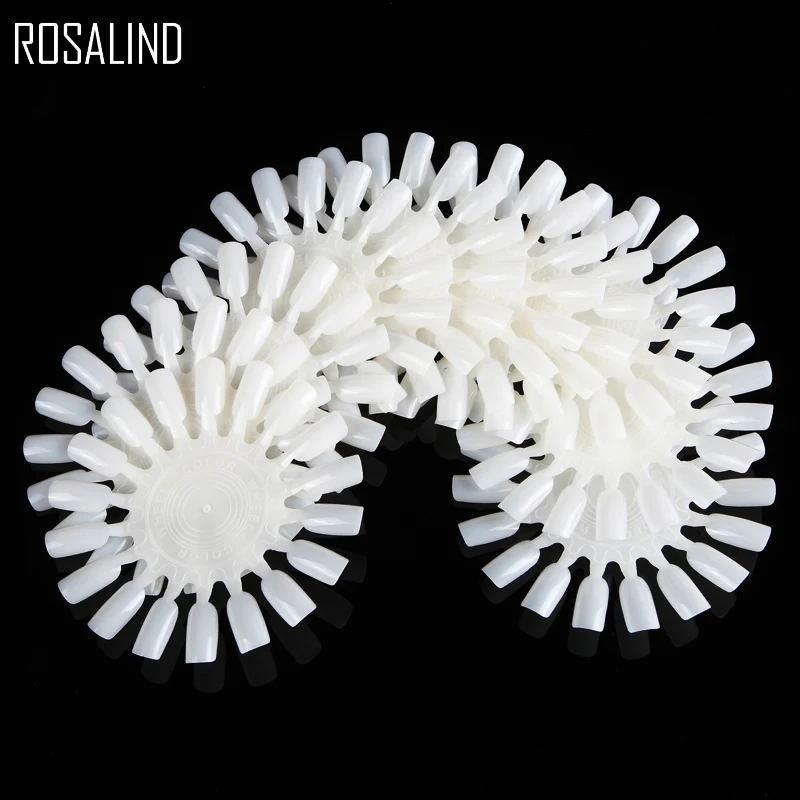 

ROSALIND 10pcs/set Nail Art Round Wheel White Tips Gel Polish Varnish Color Display Chart Image Practice Training Manicure Tool