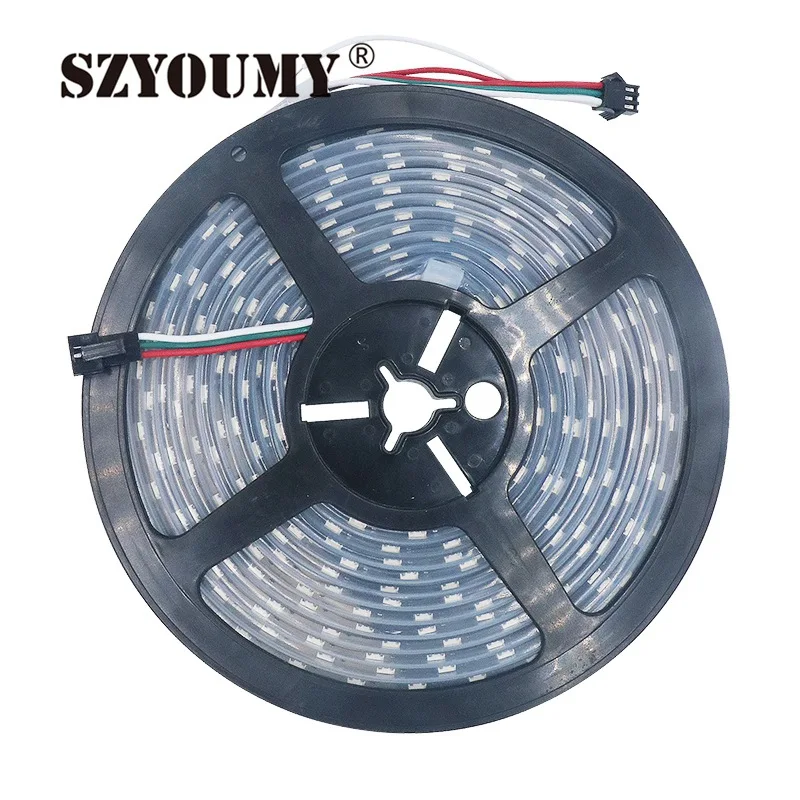 SZYOUMY WS2811 5050 SMD RGB полосы адресуемых 30leds 60leds/м Светодиодная Пиксели полосы 1 IC управления 3 светодиоды 5 м/шт. 16.5ft DC12V комплект