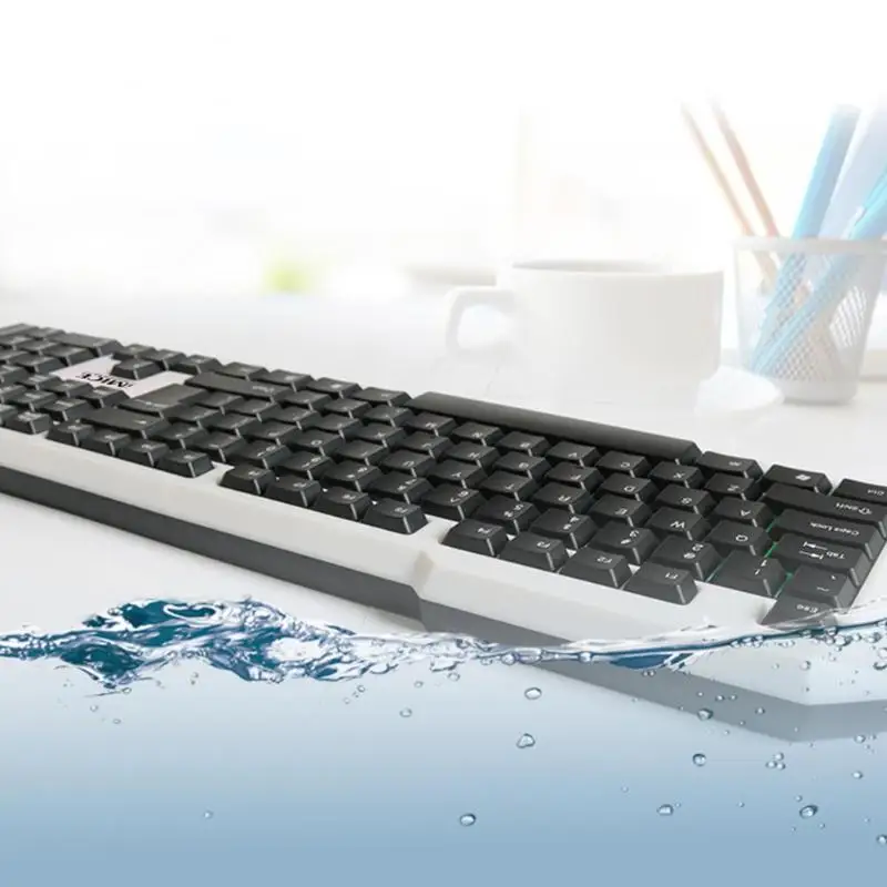 iMICE AN-300 USB Wired Keyboard Waterproof 104 Keys 3-Color Backlight Office Gaming Keyboard for Laptop Desktop PC High Quality
