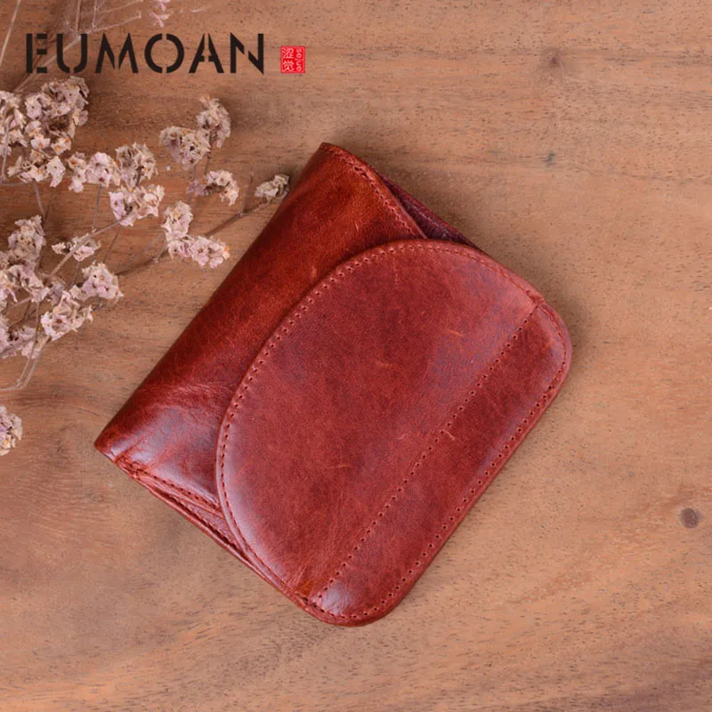 

EUMOAN Fashion Wallet Women Genuine Leather Wallets Female Hasp Double Zipper Design Coin Purse ID Card Holder Unisex Slim Walle