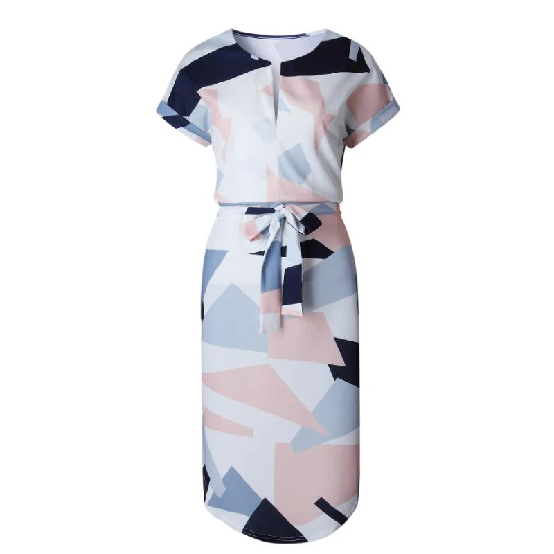 Vestido longo feminino para verão 2019, estampa