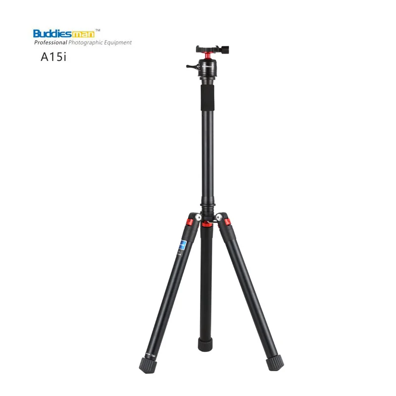 

Buddiesman A15i Carry Lightweight Portable Fold-type Aluminum alloy Tripod,Mini Tripod Aluminum alloy Tripod With center axis