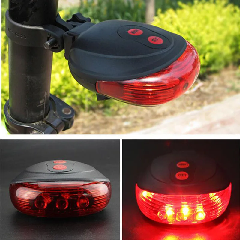 Top LED Cycling Bicycle Bike Waterproof 2 Laser 5 LED Rear Cycling Bicycle Bike Tail Safety Lamp Warning Flashing Light 5