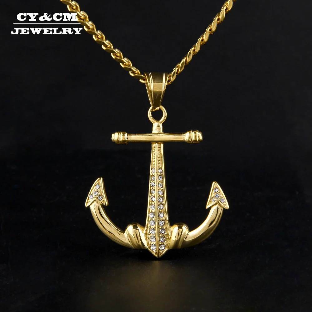 CY & CM мужское ожерелье в стиле хип хоп из нержавеющей стали золотистого цвета с