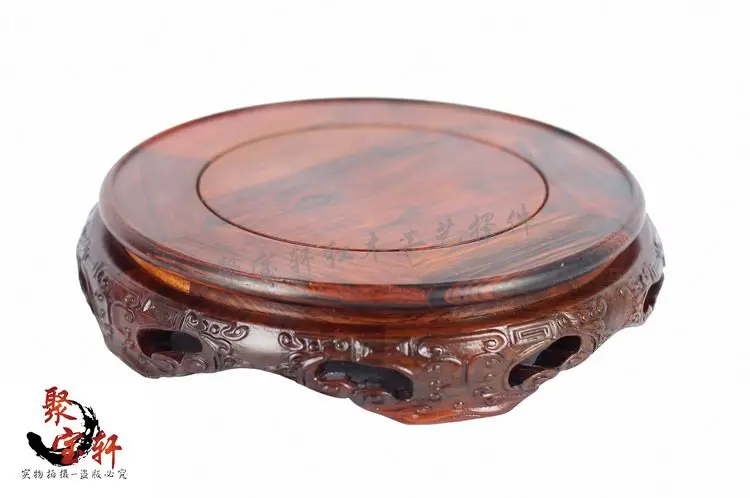 Round rosewood carving stone base carved Buddha household act the role ofing is tasted annatto handicraft furnishing articles