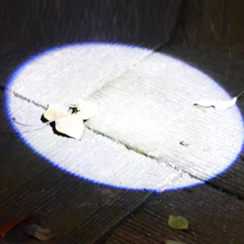 Chiclits Mini Round Moon Shape Flashlight Aluminium Alloy XML Cree LED Light AAA Powered Torch With keychain portable tail (9)