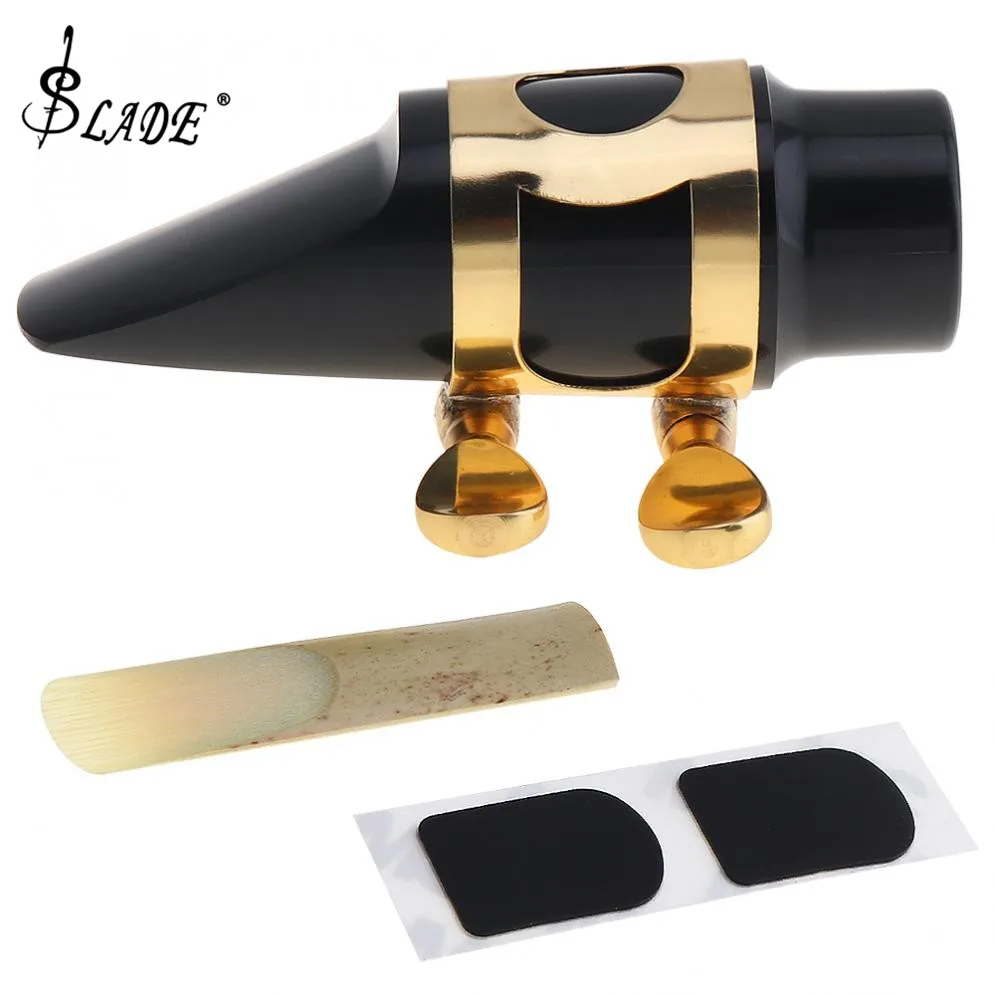 

Durable Black Soprano Saxophone Mouthpiece with Cap + Clip + Reed +2Pcs Teeth Pad