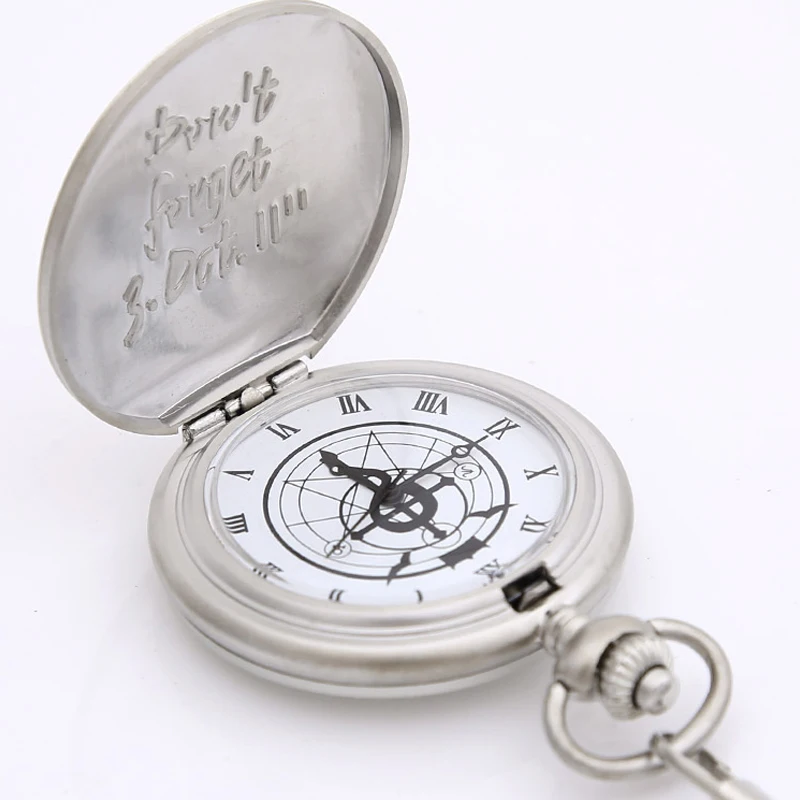 Beste HOT Anime Rvs Hanger Fullmetal Alchemist Edward Zakhorloge met Ketting Met Ring Set Cosplay Kostuum Props