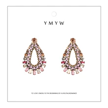 YMYW, стильный уникальный дизайн, изысканные стразы, серьги-гвоздики, геометрические, полые, Кристальные, серьги-гвоздики для женщин, Orecchini Donna