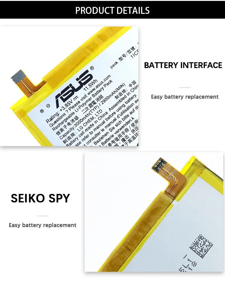 ASUS Original C11P1511 3000mAh New Battery For ASUS Zenfone3 Ze552kl Z012da Z012de high quality battery+tracking number