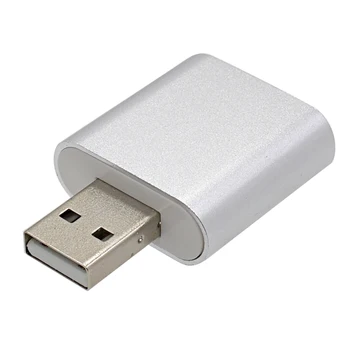 

TISHRIC Aluminum USB External Sound Card 7.1 with 3.5mm Audio Interface Adapter For Headphone Speakers Laptop Computer PC