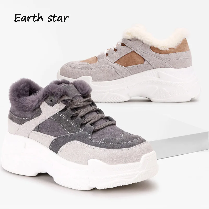 Zapatos de mujer Повседневная обувь на платформе Женские брендовые теплые кроссовки из