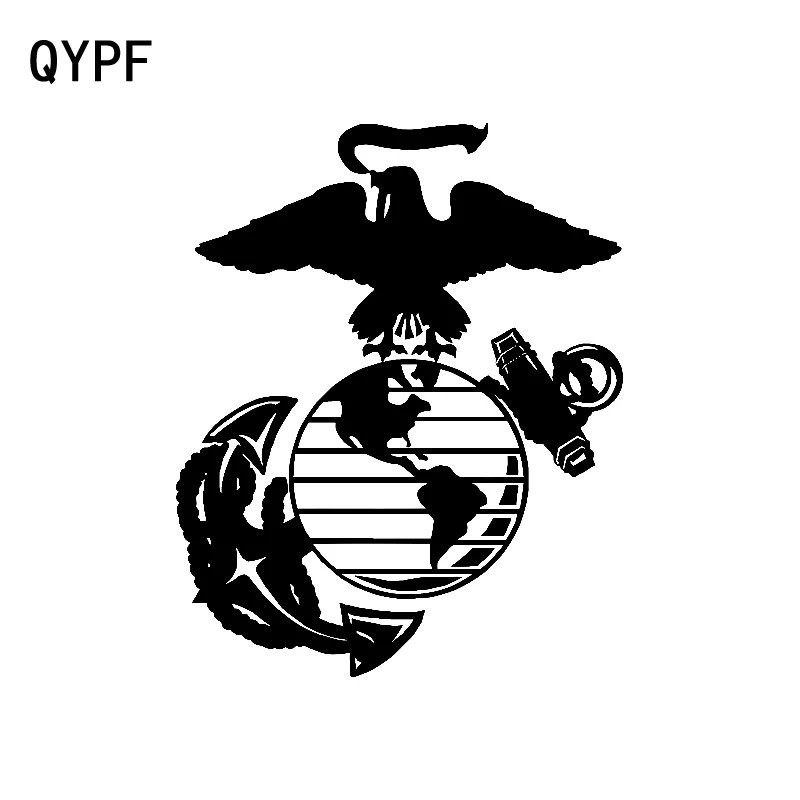 

QYPF 16.1CM*20CM Personality US Marines Eagle Globe Anchor Vinyl Decal Car Sticker Black/Silver Accessories C15-0842