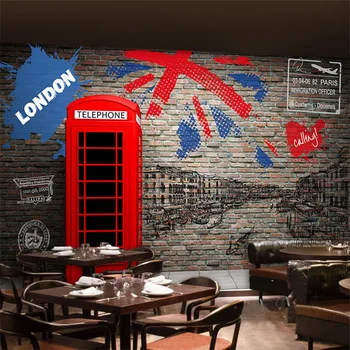 

Custom Mural Wall Paper Retro Imitation Brick Wall Living Room Restaurant Coffee Tea Shop Background Wall Home Decor Wallpaper