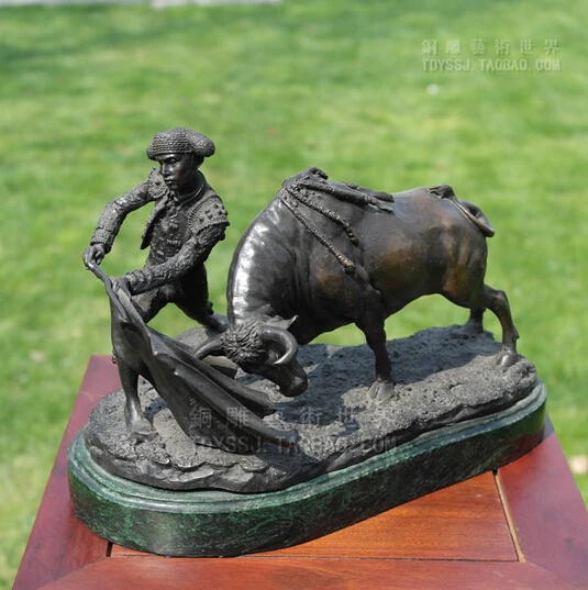 

B0601 425 Old antique Bronze Arts & Crafts Toreadors copper crafts home decoration copper sculpture decoration statue