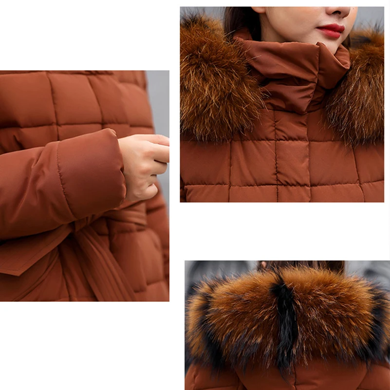 Isiksus мягкий теплый пуховик для женщин s зима размера плюс длинное стеганое черное меховое пальто с капюшоном куртка парки для женщин WP013