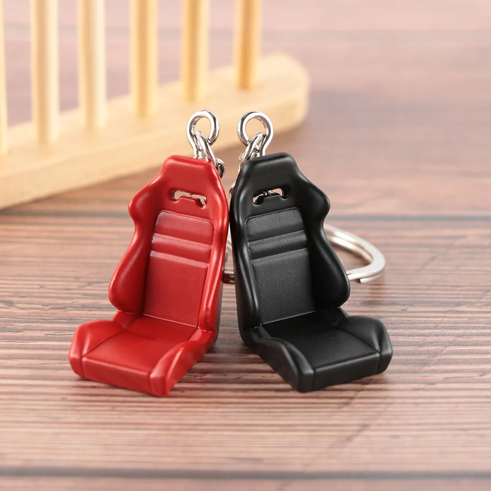 Creative Car Auto Metal Mini Seat Key Chain Black Red Seat Shaped