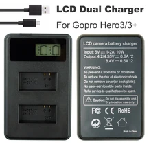 Go Pro AHDBT-301 battery Charger AHDBT 301 AHDBT-201 LCD Dual USB Hero 3 Charger For GoPro Hero3 3+ Action Camera Accessories аксессуар redline dual battery charger ahbbp rl313 for gopro hero3 3 зарядное устройство для двух аккумуляторов