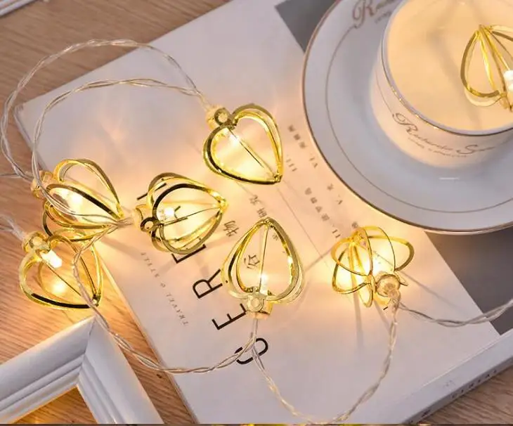 

1.5m 10LED warm white heart LED String Light Decoration Lights Holiday battery box