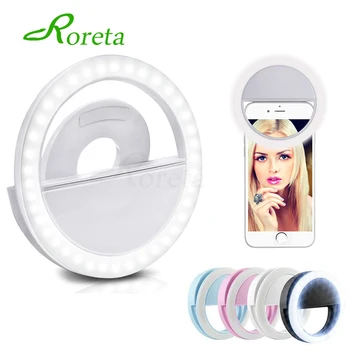 

Roreta USB charge 36 LED Lamps Selfie Light For Iphone Lighting Night Darkness Photography selfie ring light For All Smartphone