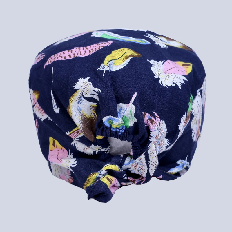 Hospital dental clinic Pediatrician cute cotton medical cap surgical cap feather pattern medical accessories unisex durags