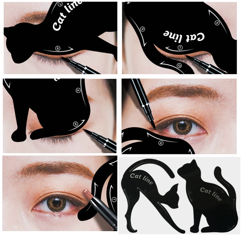 

Fashion Sexy Multifunction Cat Line e ye Makeup Tool e yeliner Stencils Template Shaper Model Beginners Efficient Tools