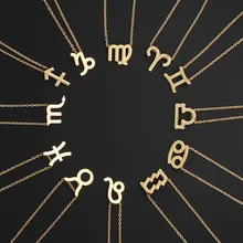 12 colares signos do zodíaco, colares com pingentes de cartão de presente constelações gargantilha corrente de ouro para mulheres jóias da moda